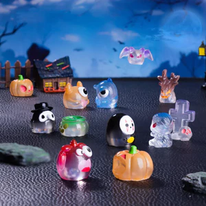 Dễ Thương Và Dễ Thương Halloween Quái Vật Nhỏ Bí Ngô Nhà Búp Bê Rêu Micro Phong Cảnh Làm Vườn Trang Trí Bể Cá Mini Cảnh Quan Đồ Trang Trí DIY Phụ Kiện Trang Sức Nhựa Thủ Công