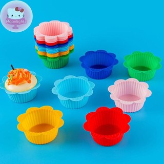 Moonlights Khuôn Bánh Silicon Tròn Khuôn Nướng Bánh Silicon Khuôn Cốc, Cupcake Pudding Khuôn Chịu Nhiệt Độ Cao Và Mềm Mại EN