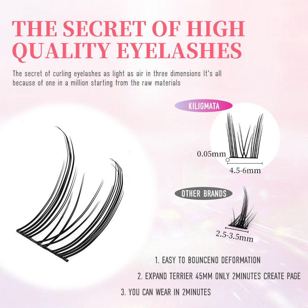[Keo miễn phí&nhíp] Hộp lông mi giả 10 hàng KILIGMATA với 10-13mm Truyện tranh tự nhiên Lông mi giả Dung lượng lớn Dễ sử dụng Chất lượng cao Tái sử dụng