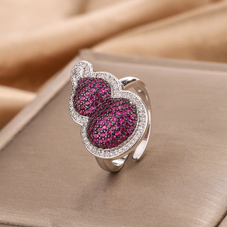 Châu Âu Mỹ ins Phong Cách Mới Full Diamond Ruby Gourd Set Nữ