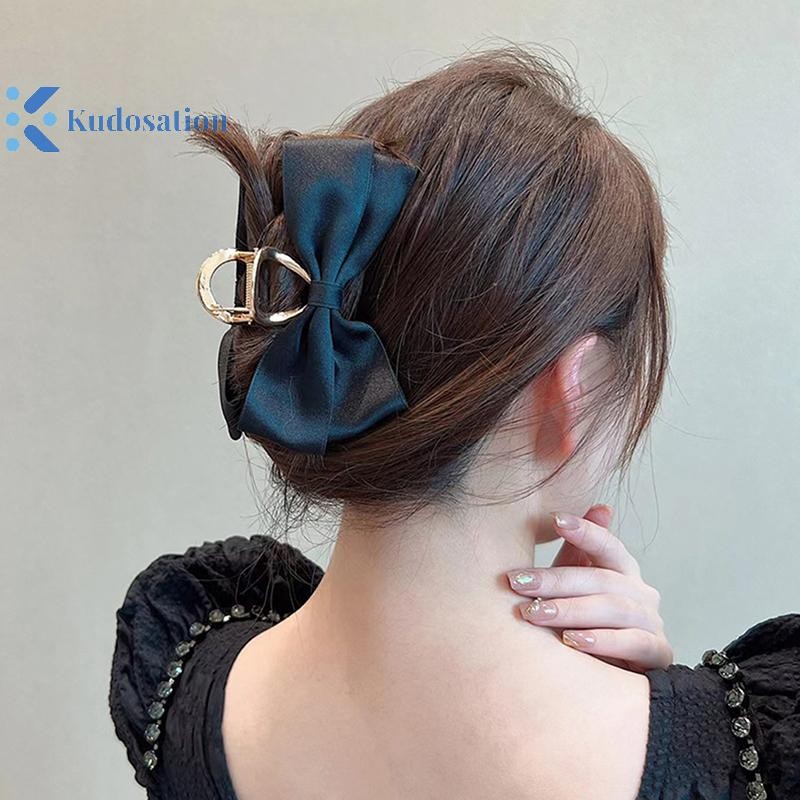 Kudosation Hai Mặt Nơ Kẹp Kẹp Kim Loại Kẹp Tóc Sa Barrette Phụ Kiện Tóc