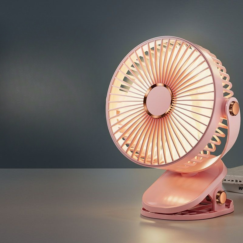 Quạt mini để bàn tích điện 5 mức độ gió, có đèn ngủ 5000 mha, hoạt động 6h-8h  [bảo hành 6 tháng]