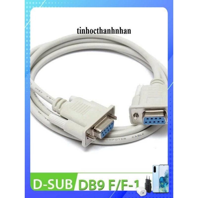 Cáp cổng Com9 RS232 2 đầu cái đực 1.5m 3m 5m 10 màu trắng tùy chọn mẫu ...