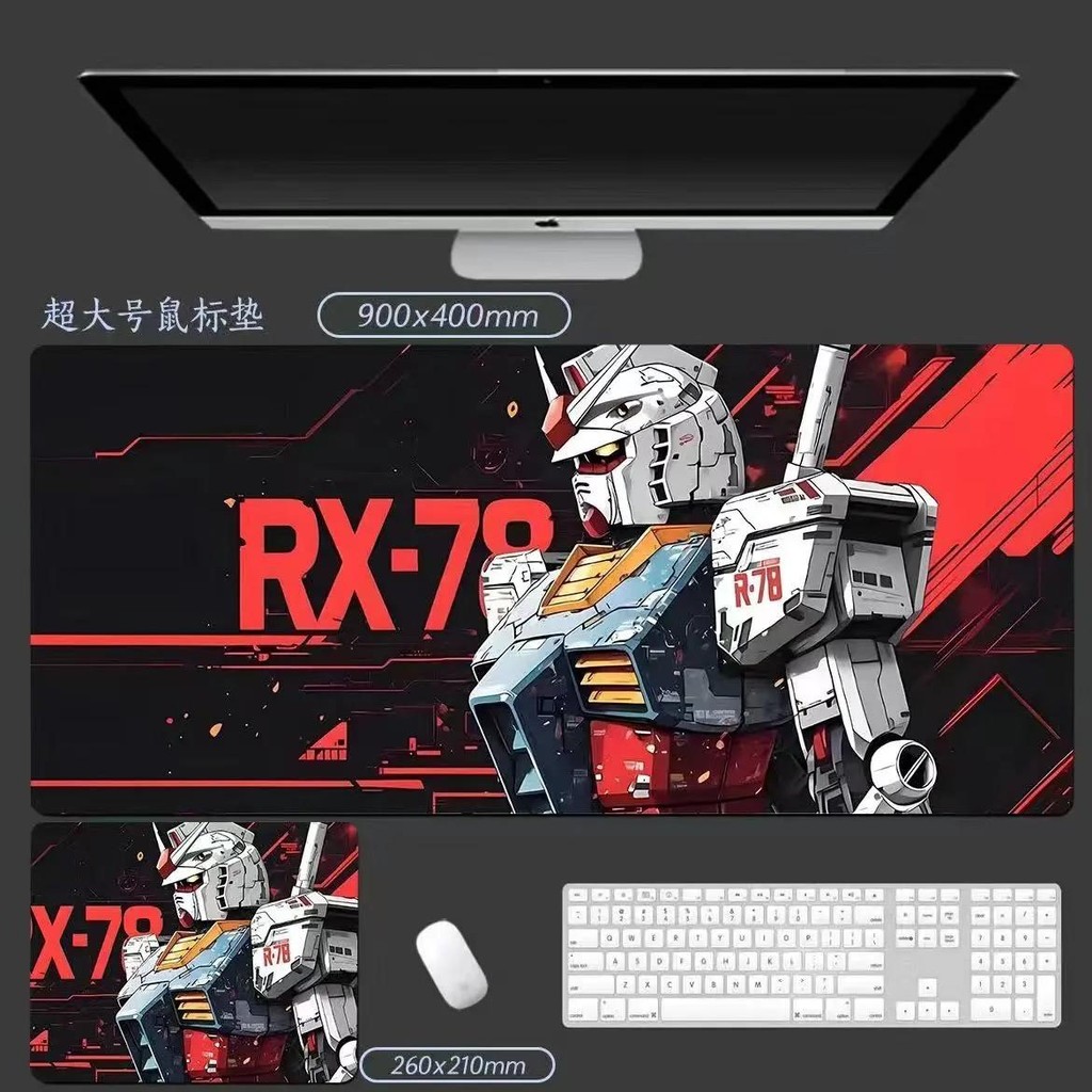 Miếng Lót Chuột Lớn RX-78-2 Cho Người Hâm Mộ Gundam Đế Cao Su Chống Trơn Trượt 3MM Dày Bàn Chơi Game Thảm Cho Otaku