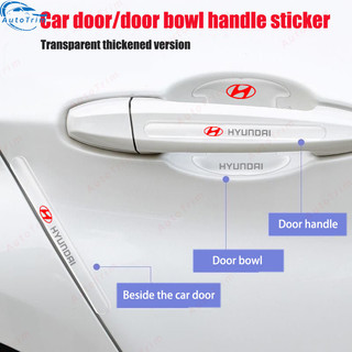 Hyundai Cửa Xe Bát Bảo Vệ Miếng Dán Tay Cầm Miếng Dán Trong Suốt Đa Năng Bên Chống Va Chạm Dải Chống Trầy Xước Miếng Dán Cho Stagazer X Creta Accent Getz Avega I10 Santafe H1