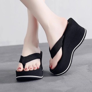 Dép kẹp đế xuồng lượn sóng quai dù 5cm 7cm 9cm Nữ DéP Shoes GiàY depnu ZZLL