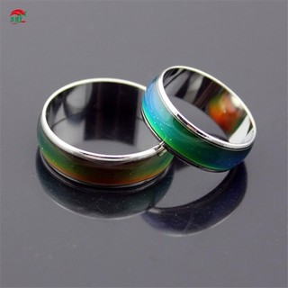 Nhẫn giữ nhiệt đổi màu sắc Vòng đổi màu 6mm được điều khiển nhiệt độ cho cặp đôi Trang sức tinh tế