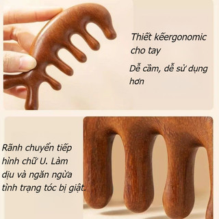 Lược Massage Gỗ Đàn Hương Đa Năng, Giảm Căng Thẳng, Cải Thiện Sức Khỏe, Quà Tặng Cho Nam Nữ