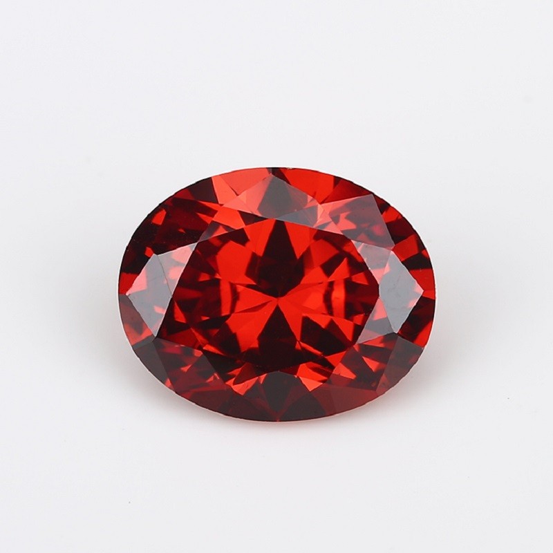 5A Garnet Màu Hình Bầu Dục Cắt Đá CZ 15 / 30 Chiếc 3x5mm ~ 10x12mm Cubic Zirconia Rời Cho Trang Sức DIY