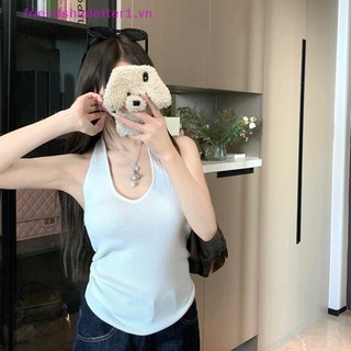 {FH Fashion} Áo Vest cổ tròn không tay cổ chữ V cổ điển dành cho nữ mùa hè.