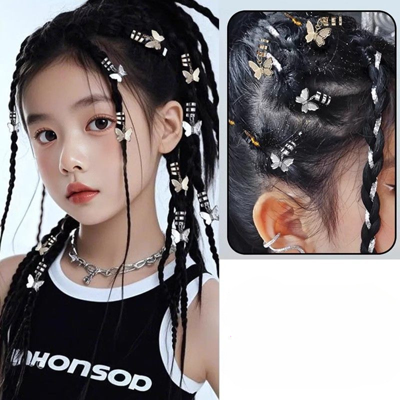 [GuuDuu] Nhẫn Tóc Dreadlock Bướm Retro - Phụ Kiện Tóc Thời Trang - Khóa Kẹp Tóc Có Thể Điều Chỉnh - Bím Tóc Rỗng Vòng Tròn - Kẹp Trang Trí Bím Bẩn