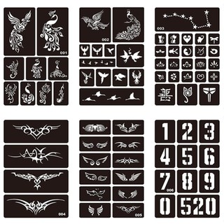 LOOKSHOW 40 Kiểu Rỗng Henna Hình Xăm Stencil Bản Mẫu Cơ Thể Mới Tay Nghệ Thuật Dán Vẽ Hình Xăm Tạm Thời Mẫu D2Z1