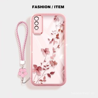 Ốp điện thoại phong cách YBD INS cho Vivo Y20 Y20i Y20S G Y12S Y20A Y12A Y3S Vivo 2026 V2029 V2038 V2044 V2033 V2042 V2069 V2039 V2068 V2027, vỏ silicone trong suốt hình hoa dây leo