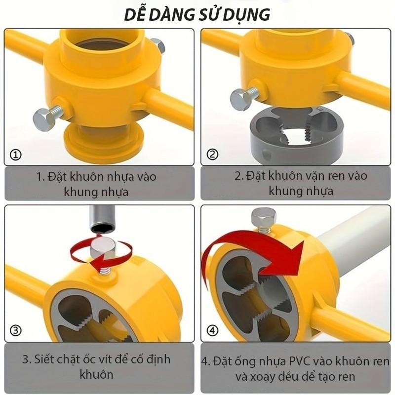 6 chiếc Máy ren ống nước PPR tấm ống nước máy ren hướng dẫn sử dụng dễ dàng ren