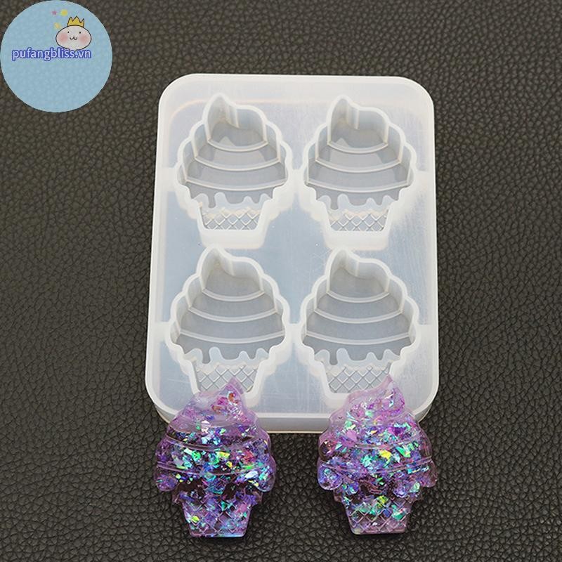 Pufangbliss DIY Kem Popsicle Khuôn Silicon Thực Phẩm Cabochon DIY Decoden Tiếp Liệu VN