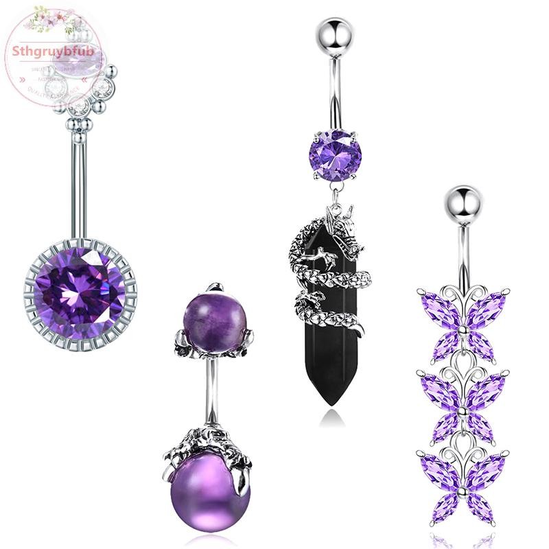 Sthb Thời Trang Trái Tim Bụng Nút Nhẫn Nữ Bé Gái Thép Không Gỉ Tinh Tế Zircon Rốn Nhẫn Trang Sức Cơ Thể Quà Tặng VN