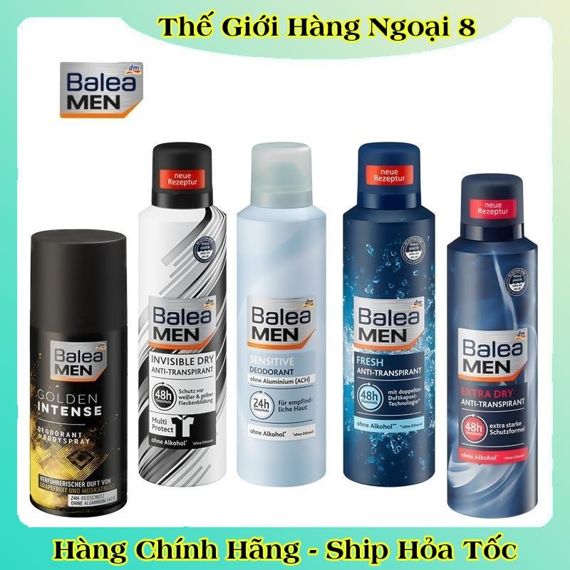 Xịt khử mùi cơ thể Balea Men Đức 200ml ngăn mồ hôi, hương thơm nam tính -Date mới nhất
