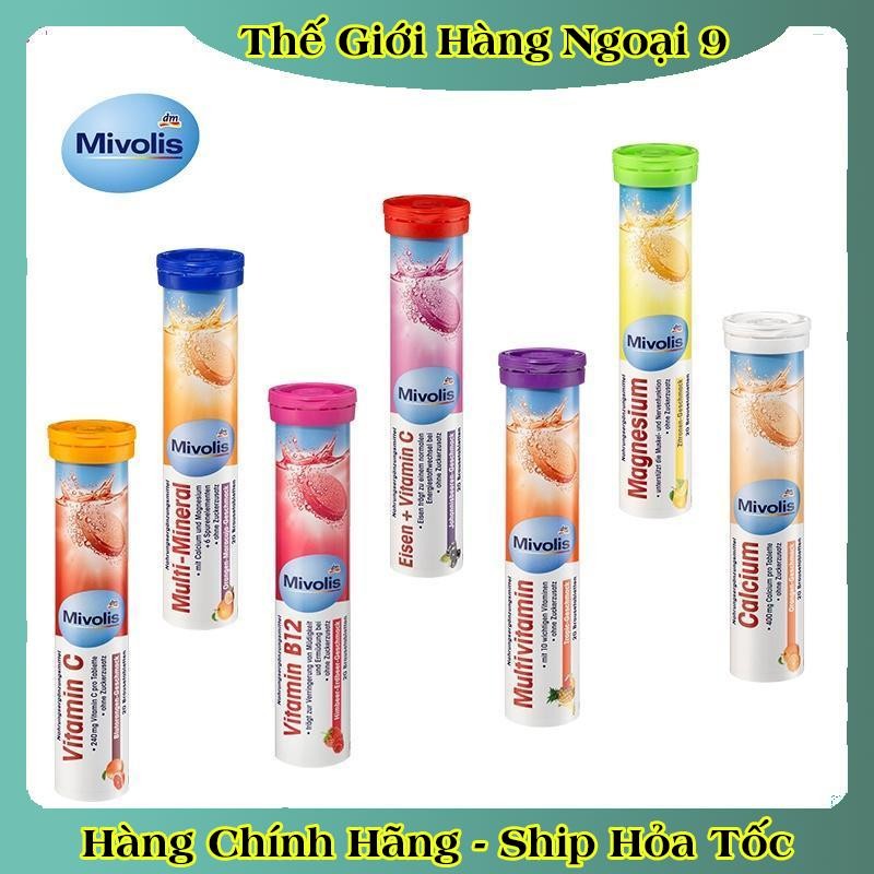 [auth] Viên Sủi Mivolis Vitamin C và các vị khác Hỗ trợ tăng cường hệ miễn dịch 20 Viên của Đức [Đủ Bill] [Hot]