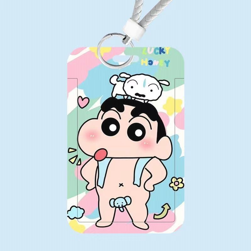 Bìa đựng hoạt hình Shin-chan cho học sinh: bảo vệ thẻ ăn, xe buýt, ID, ngân hàng
