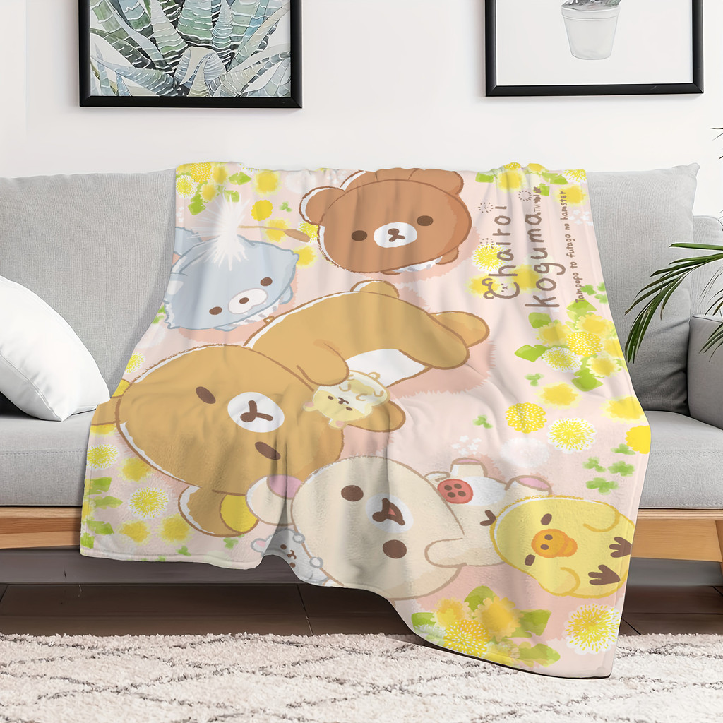 Rilakkuma Flannel Chăn Một Mặt In Flannel Chăn Điều Hòa Không Khí Chăn