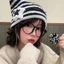 Mũ lưỡi trai hình ngôi sao SUNKISSD, Mũ beanie Y2K sọc Y2K dễ thương, Mũ nữ dệt kim Mũ beanie mùa thu đông