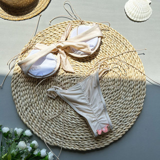 Đồ Bơi Nữ Ren Hồng Embody Hoa Tích Hợp Dưới Dây Đẩy Lên Hai Mảnh Bikini Đồ Bơi