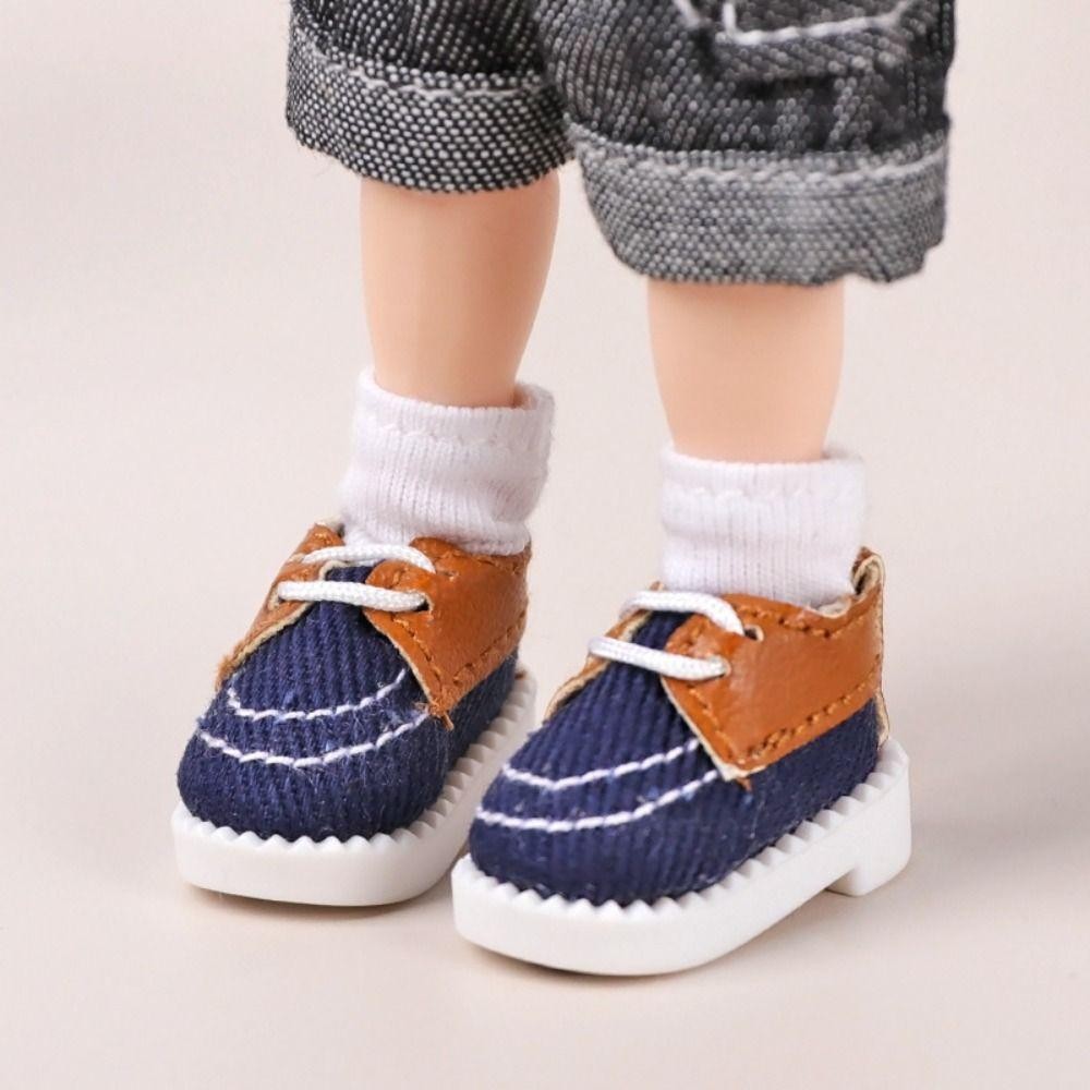 QEARY 1 Đôi Giày Búp Bê Obitsu 11, Vải Da 1 / 12 Giày Búp Bê Bjd, Trang Điểm GSC Mini High Street Thời Trang 1 / 12 Bjd Giày Thường Ngày Obitsu11
