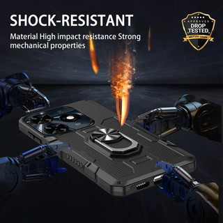 Dành Cho Tecno Spark 20 / 20c Ốp điện thoại PC Cứng Lưng Mềm TPU Edge Bảo Vệ Camera Giá Đỡ Nhẫn Chân Đế Chống Sốc Mỏng Bao