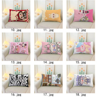 Labubububu Hoạt Hình Dễ Thương Bubble Mart Một Mặt In Hình Chữ Nhật Polyester Gối Phòng Ngủ Sofa Trang Trí Nhà Cửa (Không Có Lõi Gối)