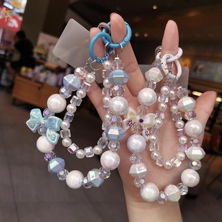 [Gou] Dây buộc điện thoại di động Dây đeo cổ tay phong cách ngắn Thắt nơ Vòng tay đính cườm thủ công Dây đeo cổ tay rộng chống mất VN