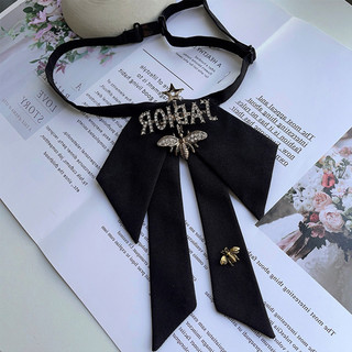 Vintage Kim Cương Giả Ong Dây Buộc Pre-Tied Nơ Cổ Hoa Phụ Kiện Cho Nữ