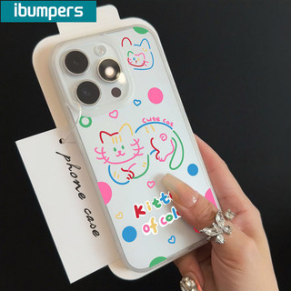 ibumpers Ốp Lưng IPhone Phim Hoạt Hình Vui Nhộn Mèo Bướm Họa Tiết Ốp Điện Thoại Trong Suốt Nhám Mờ TPU Mỏng Chống Sốc Chống Bẩn Cho IPhone 16 15 14 12 13 11 Pro Max IP 7 8 Plus X XS XR