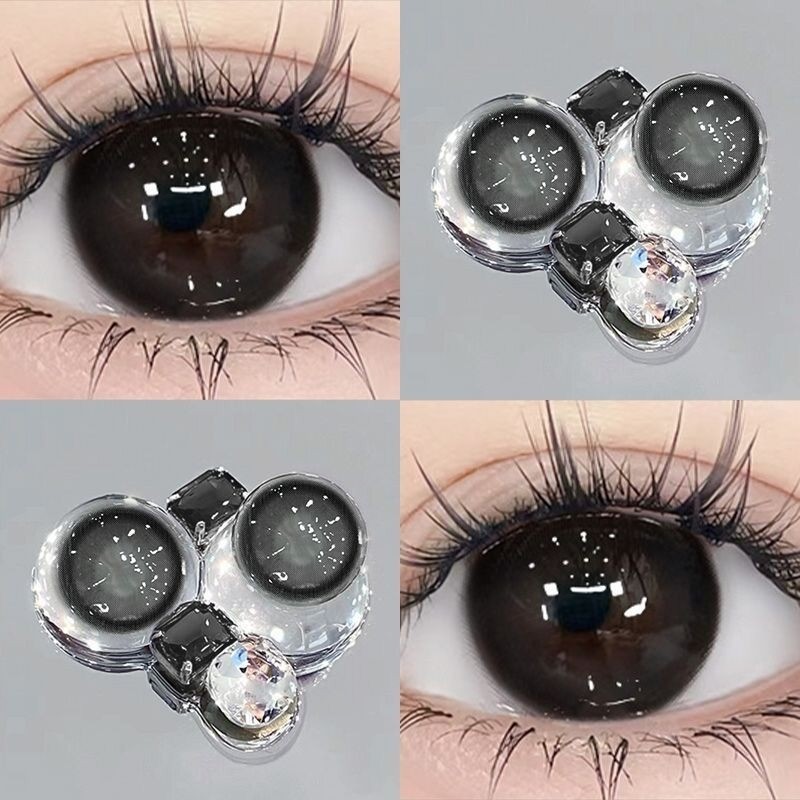 1 cặp Kính áp tròng cho người cận thị nửa năm 14.0mm14.2mm 14.5mm kính áp tròng mềm đôi mắt đầy màu sắc Thoải mái cho mắt Hộp 1102