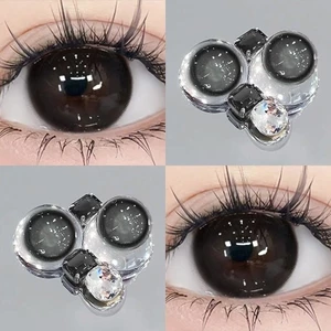 1 cặp Kính áp tròng cho người cận thị nửa năm 14.0mm14.2mm 14.5mm kính áp tròng mềm đôi mắt đầy màu sắc Thoải mái cho mắt Hộp 1102