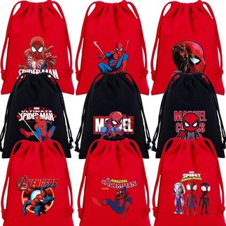 Túi dây rút Spider-Man túi lưu trữ hoạt hình túi quà tặng túi vải sang trọng
