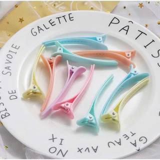 Set 10 Kẹp Tóc Mỏ Vịt Nhựa Màu Trơn, Kẹp Cố Định Làm Tóc HaminStore