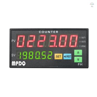 Bộ đếm kỹ thuật số hiển thị Diode phát sáng kép đa chức năng Máy đo chiều dài AC / DC 90 ~ 265V với 2 đầu ra rơle và xung PNP NPN