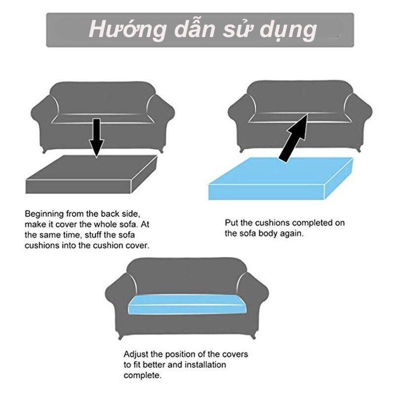 1/2/3/4 chỗ ngồi Chống Nước Bọc Sofa, Bọc Đệm Ghế Sofa Vải Nhung Gân Dày Dặn Co Giãn