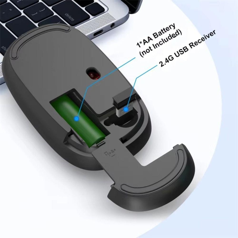 Chuột không dây SIMPLEAID, Chuột Bluetooth 5.0 2.4Ghz, Chuột máy tính Mini im lặng hoạt hình Văn phòng