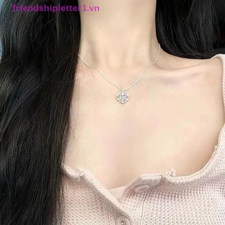 {Fh Fashion} Vòng cổ tình yêu bằng đá mặt trăng đơn giản dành cho nữ Cô gái Tính khí nhẹ Mặt dây chuyền thời trang Vòng cổ Quà tặng trang sức tiệc cưới.