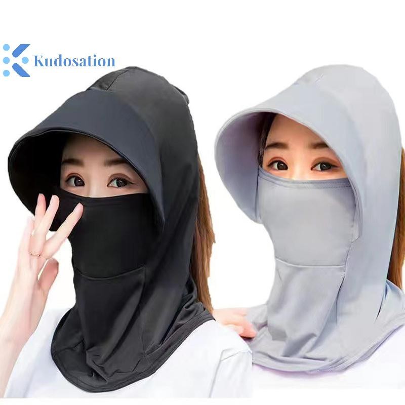Kudosation Mũ lụa băng mùa hè dành cho nữ Mũ chống nắng với xe đạp ngoài trời chống nắng thoáng khí