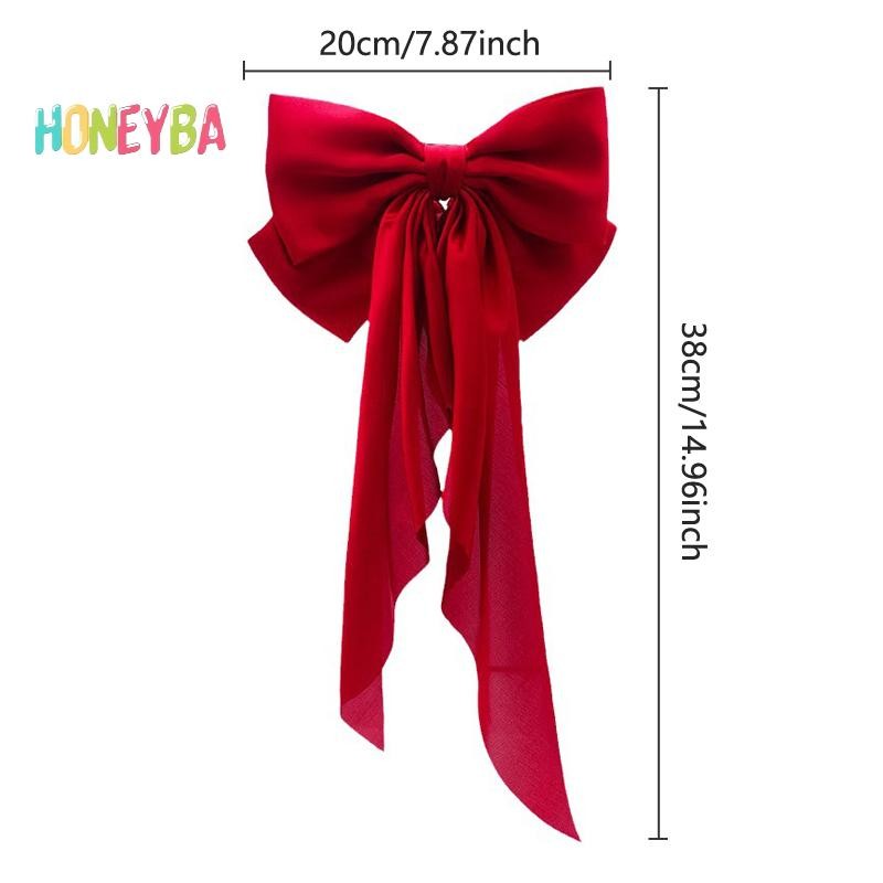 < Honeyba > Nơ Ruy Băng Kẹp Tóc Mũ Đơn Giản Thanh Lịch Sa Mùa Xuân Kẹp Cố Định Retro Mũ Đội Đầu Phụ Kiện Tóc Đỏ