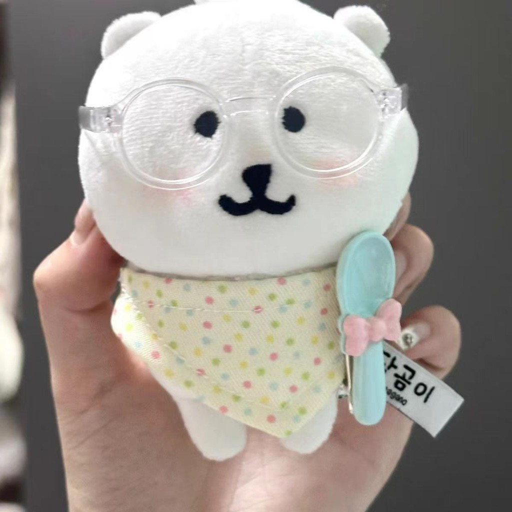 [Bộ sưu tập người 1925] Bộ kính yếm trang trí hình gấu tự cười 13cm dễ thương Bộ đồ trẻ em cà chua 10cm dễ thương Bộ khăn nước bọt wcin