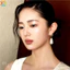 Retro Giọt Nước Ngọc Trai Bông Tai Tính Khí Đơn Giản Đa Năng Tòn Ten Bông Tai Nữ Đầm Phụ Kiện