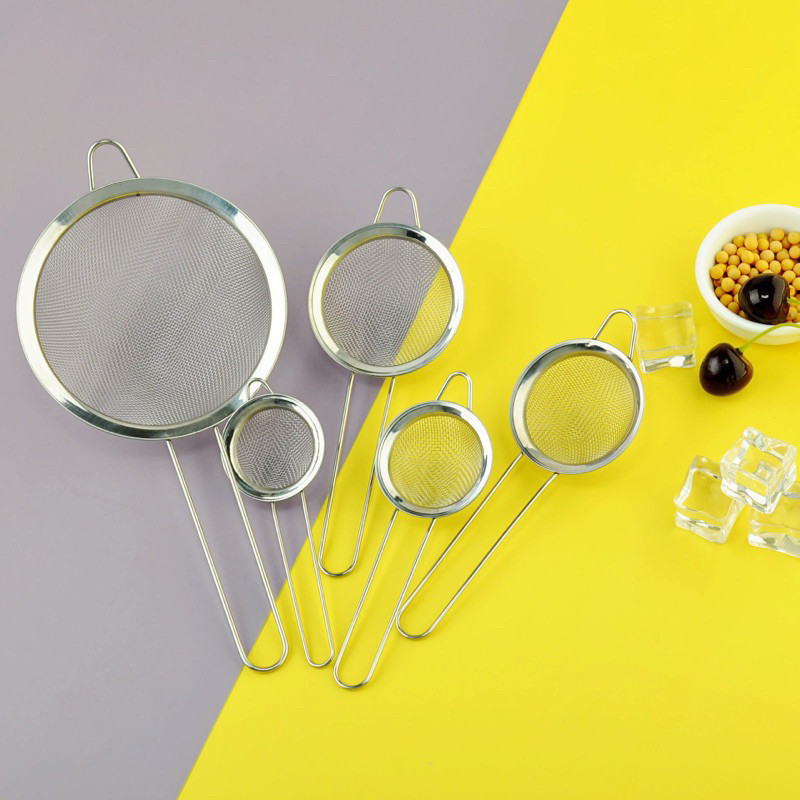 Vợt lọc trà, rây lọc trái cây, lọc bột, lọc thức ăn bằng inox, vợt rây size 14cm