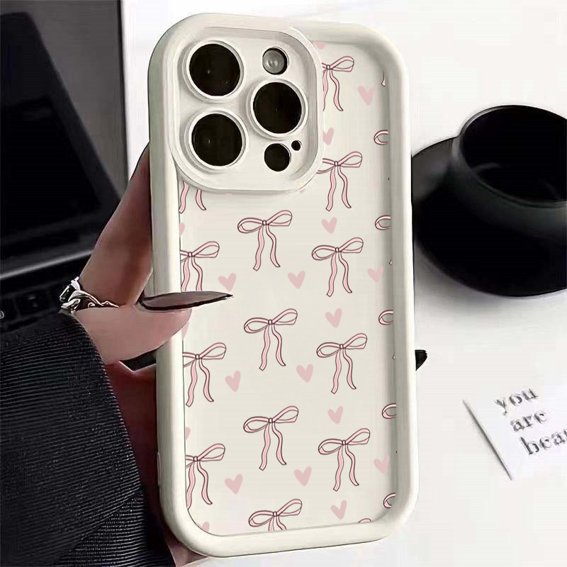 Toàn Màn Hình Dễ Thương Nơ Trái Tim Tình Yêu Dành Cho Samsung Galaxy M34 M31 M51 M30S M23 M20 M11 M15 M16 F06 J4 J6 Plus J7 Core J8 A10 A01 A31 A02 S20 Ultra Ốp Lưng Silicon Thời Trang