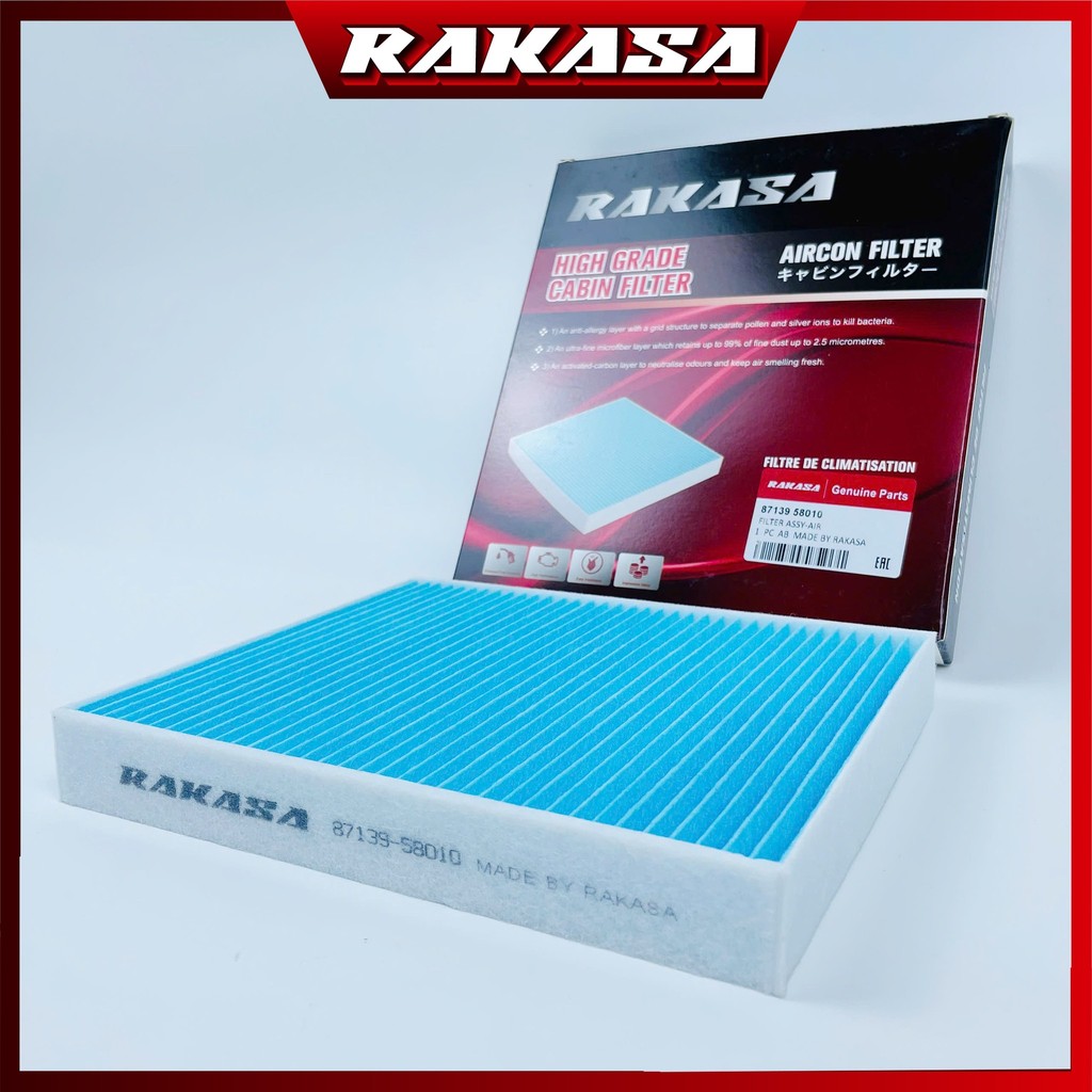 RAKASA LỌC GIÓ ĐIỀU HÒA INNOVA 17–23, COROLLA CROSS, FORTUNER 16–23, HILUX 16–23 – MÃ: 87139-58010 / 87139-0K070