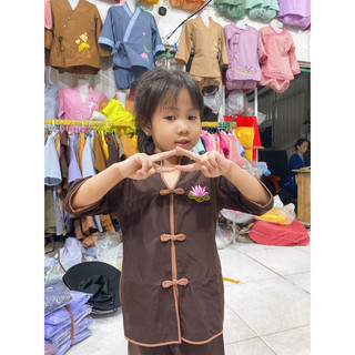 Đồ đi chùa cho bé, đồ trẻ em, áo lam đi chùa