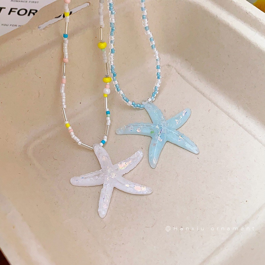 Ｖòng cổ sao biển đính hạt boho, thiết kế dây ajustable, phù hợp mọi size, trang sức cao cấp dành tặng