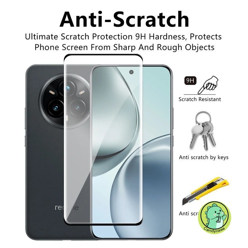 Kính cường lực toàn diện 9D cho Realme 14 14X 13 12 11 10 9 Pro Plus 12X 12 + Lite 8 7 6 5 Pro 9i 10s 8s 8i 7i Global 6s 5s 5i 6i 5G 4G Phim bảo vệ màn hình sang trọng
